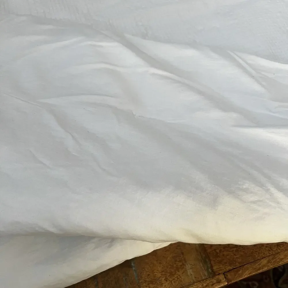 Pottery Barn Comforter Full Queen White Honeycomb Cotton Textured